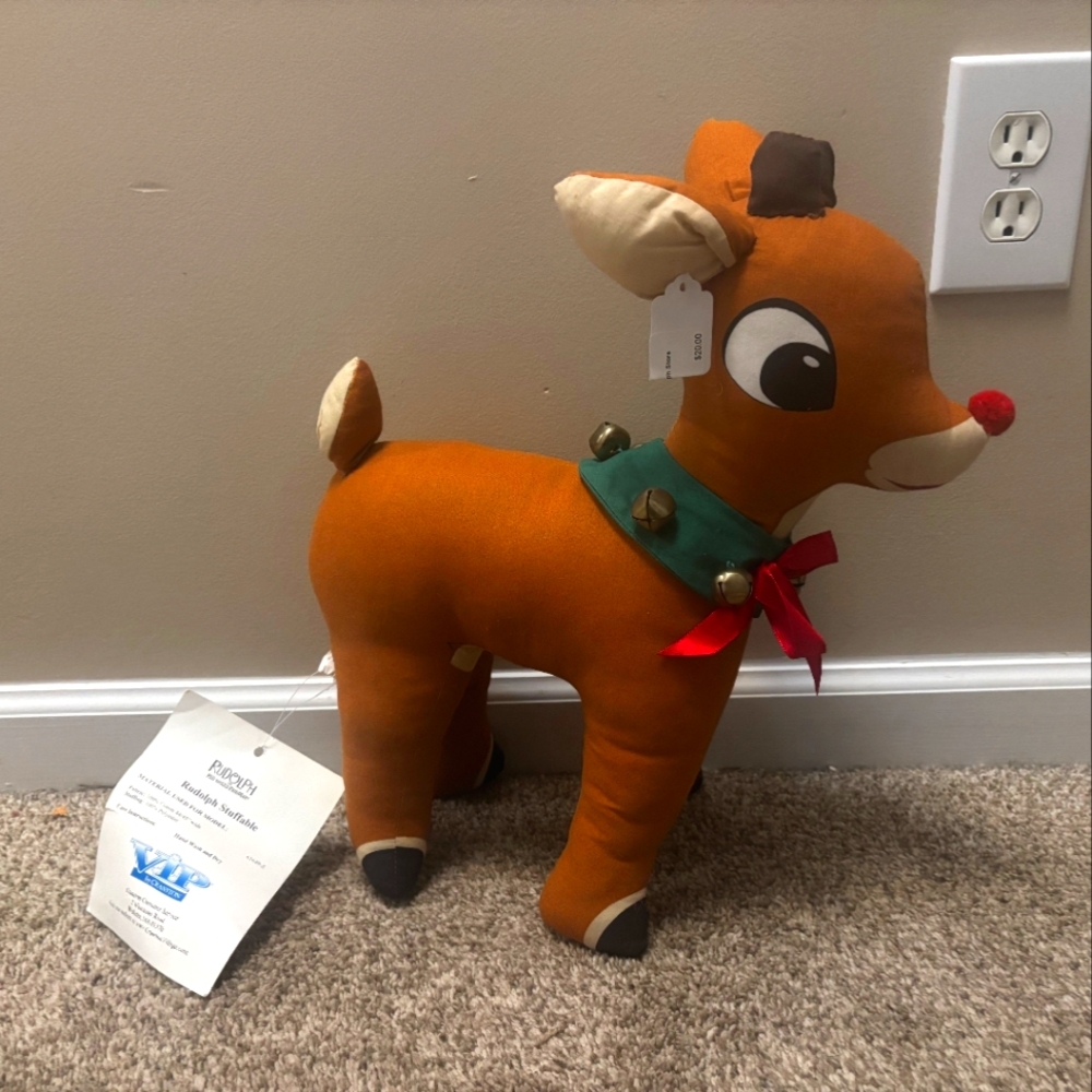 Adorable Vintage Handmade Rudolph with Tags
